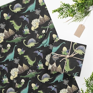 Dinosaur Wrapping Paper Dino, Dinosaur Gifts, Dinosaur Gift Wrap, Boy Dinosaur, Kids Wrapping Paper Birthday Boy, Dinosaur Eggs T-rex Son