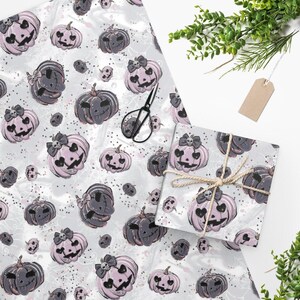 Gothic Pumpkins Halloween Wrapping Paper – Jack-O-Lantern Girl Gift Wrap image 3