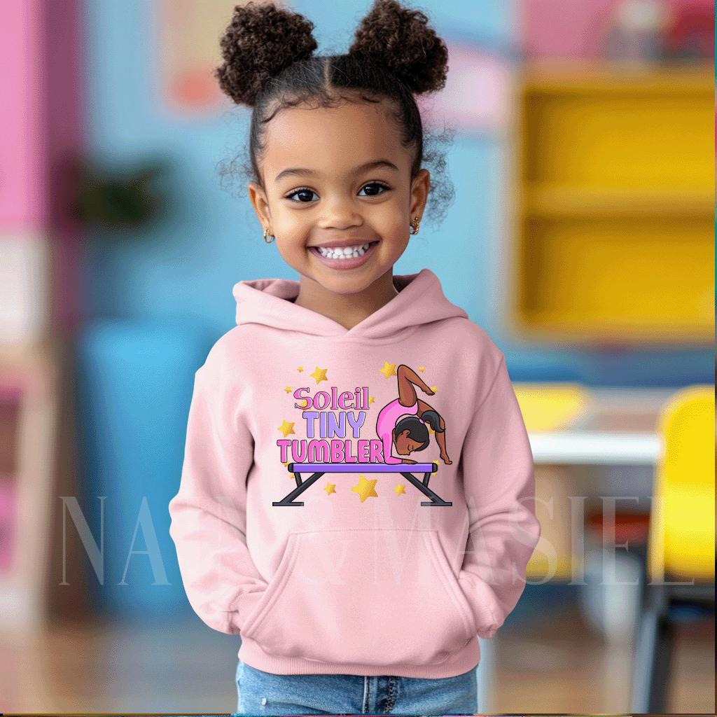 【1着でも送料無料】 Black Girl Gymnastics Hoodie Kids Gymnast, Tiny Tumbler Gymnastics