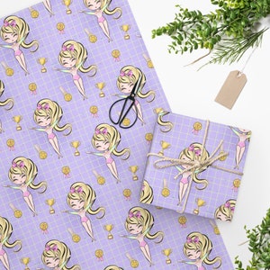 Blonde Gymnastics Wrapping Paper, Gymnastics Gift Wrap, Gymnastics Gift Bag, Gymnastics Gifts, Gymnastics Birthday, Girls Gymnast Gift Party