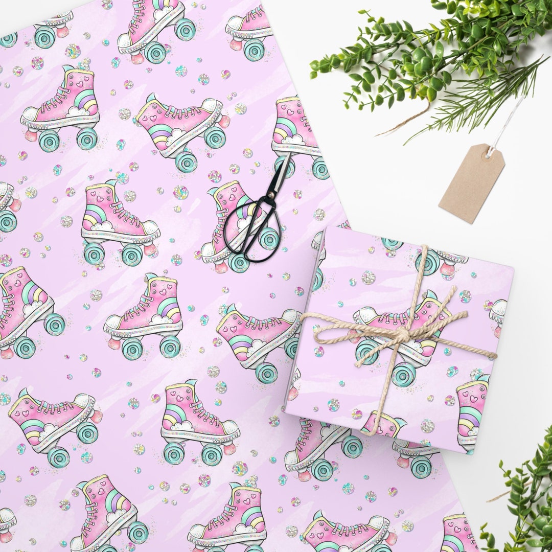 Roller Skating Wrapping Paper, Roller Skating Gift Wrap, Roller Skating