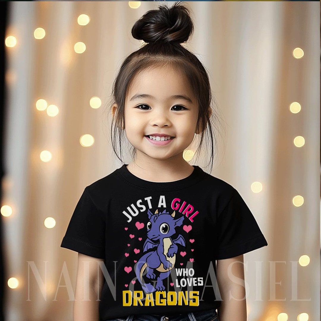 Girls Dragon Shirt, Dragon Gifts, Just a Girl Who Loves Dragons, Dragon ...