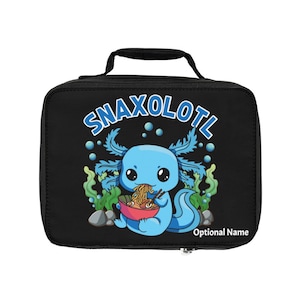 Sac à lunch Axolotl pour garçons, collations Axolotl, Snaxolotl, Axolotl Ramen, Cadeaux Pho Ramen, Cadeaux Axolotl, Boîte à lunch Axolotl avec fermeture éclair isolée