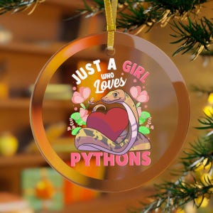 Python Snake Ornament, Girl Snake Gifts, Girl Snake Ornament, Christmas Snake,Python Gift, Girl Snake, Girl Who Loves Pythons Ornament Gift