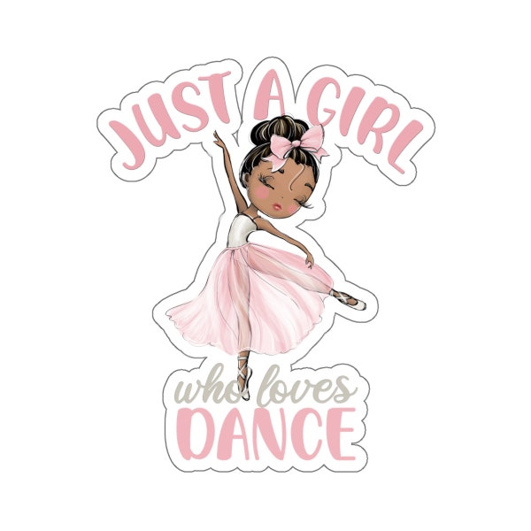 Black Dancer Stickers, Just a Girl Who Loves Dance, Ballet Stickers, Black Ballerina, Birthday Girl Party Favors, Black Dance Student Gifts