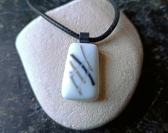 Monochrome fused glass pendant, handmade, necklace, birthday gift, art glass, birthday gift, handmade