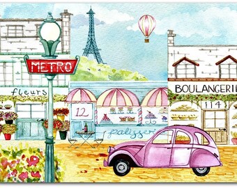 Paris greeting card original creation France 15cm x 21cm