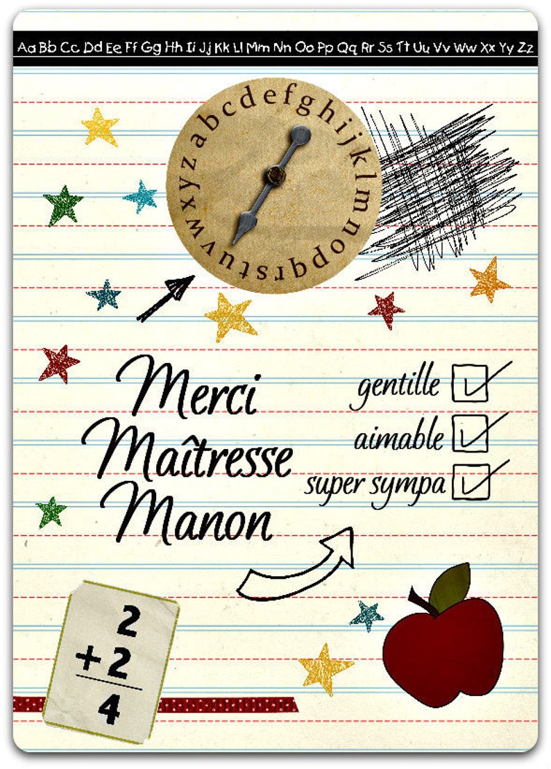 Mot Pour La Maitresse Fin D'année Scolaire Carte Maîtresse Maître fin d année personnalisé | Etsy