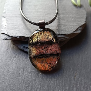 Collar de vidrio dicroico, colgante artesanal, joyería artesanal, regalo para ella, regalo fácil de enviar