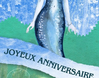 Happy birthday handmade card 21cm x 10cm