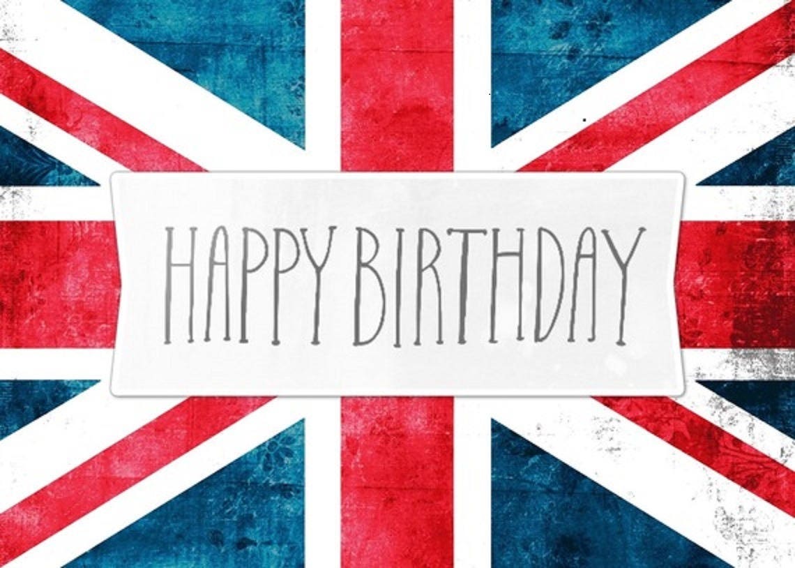 Union Jack's Happy Birthday greeting card handmade 15cm x Etsy