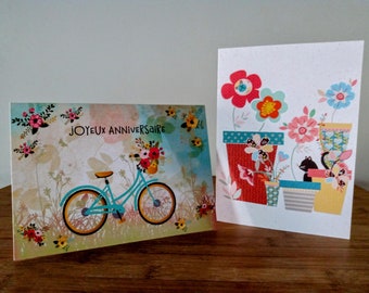 Birthday card, set of 2 birthday cards, birthday card
