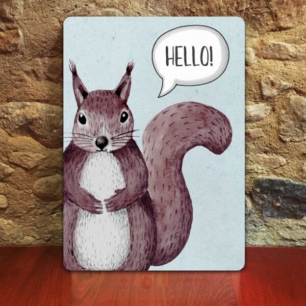Greeting card Hello! all occasions original handmade creation 12cm x 17cm