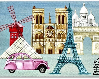 Original Paris 15 cm x 21cm greeting card