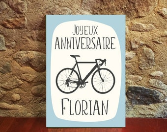 Carte anniversaire - Vélo Cyclisme - personnalisé, personnalisable 21cm x 15cm