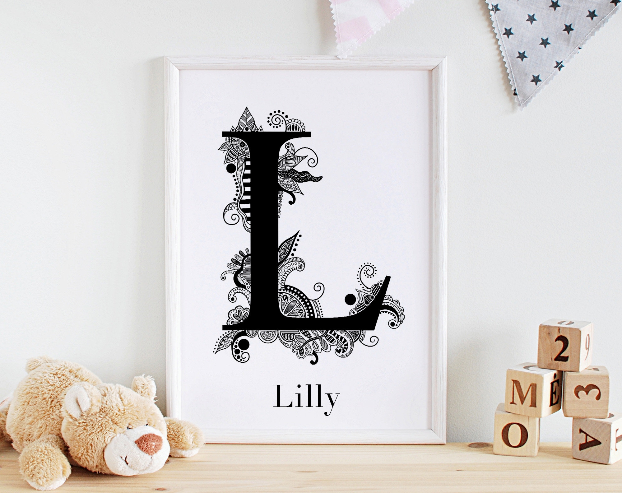 The Letter L Swoodle, Custom Mandala Alphabet, Henna Words, Mehndi