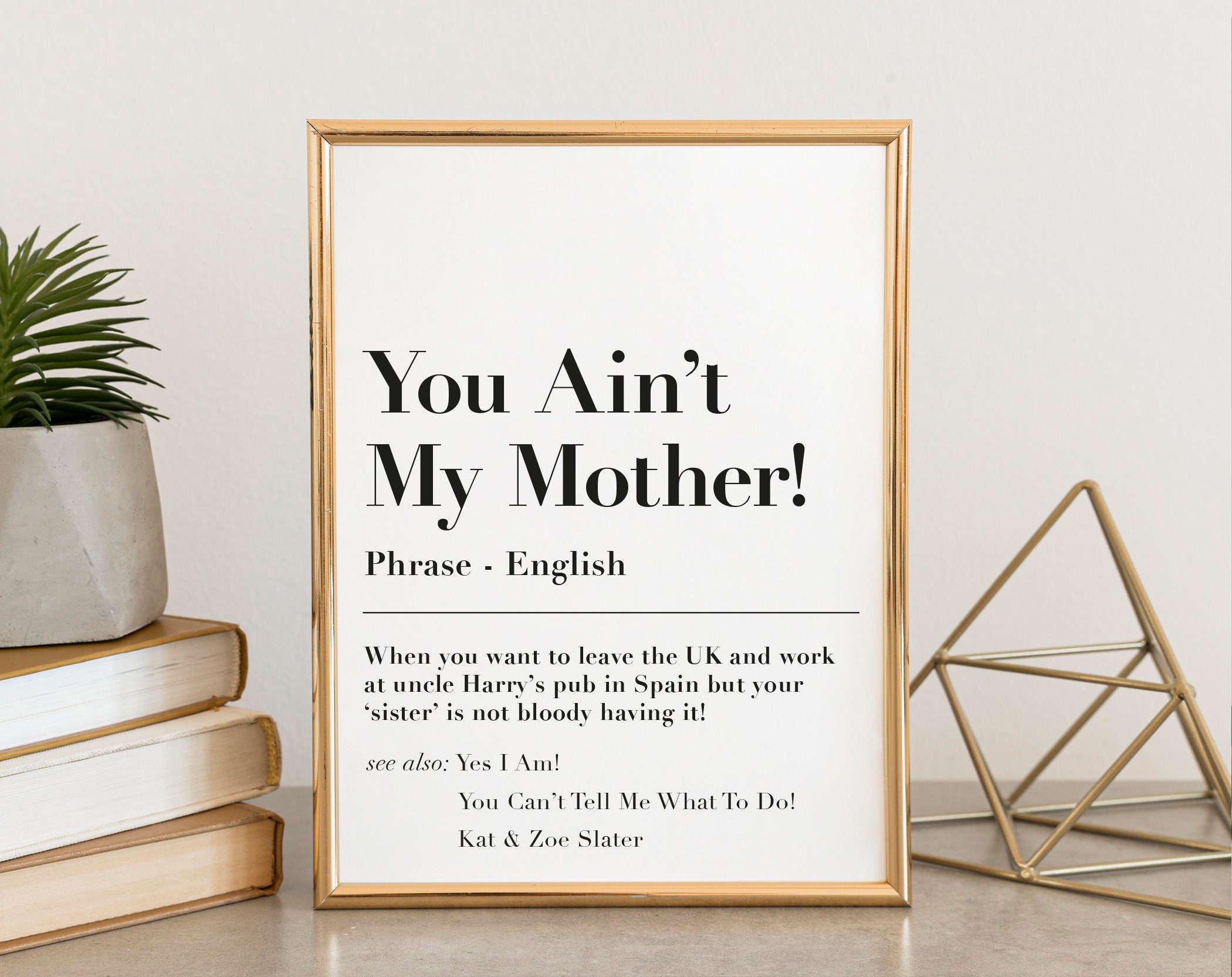 You Aint My Mother British Funny Dictionary Quote Print