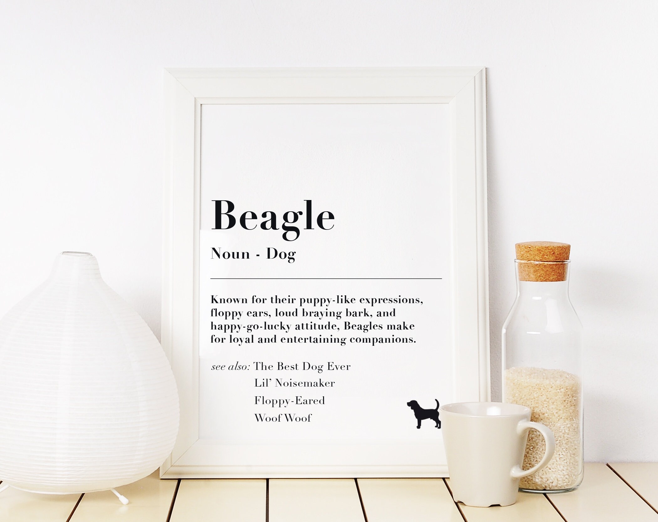 Beagle Dictionary Print Funny Quote Art Hound Definition
