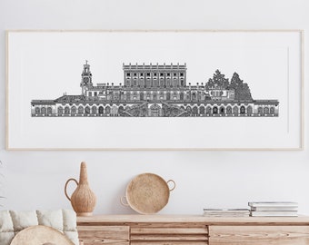 Cliveden House Swoodle Print / Decor / Illustration / Art, Bridgerton, National Trust Manor House, Buckinghamshire, River Thames, Edwardian