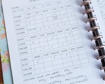 Weekly Social Media Tracker: Vintage Seller Planner (Digital Download)
