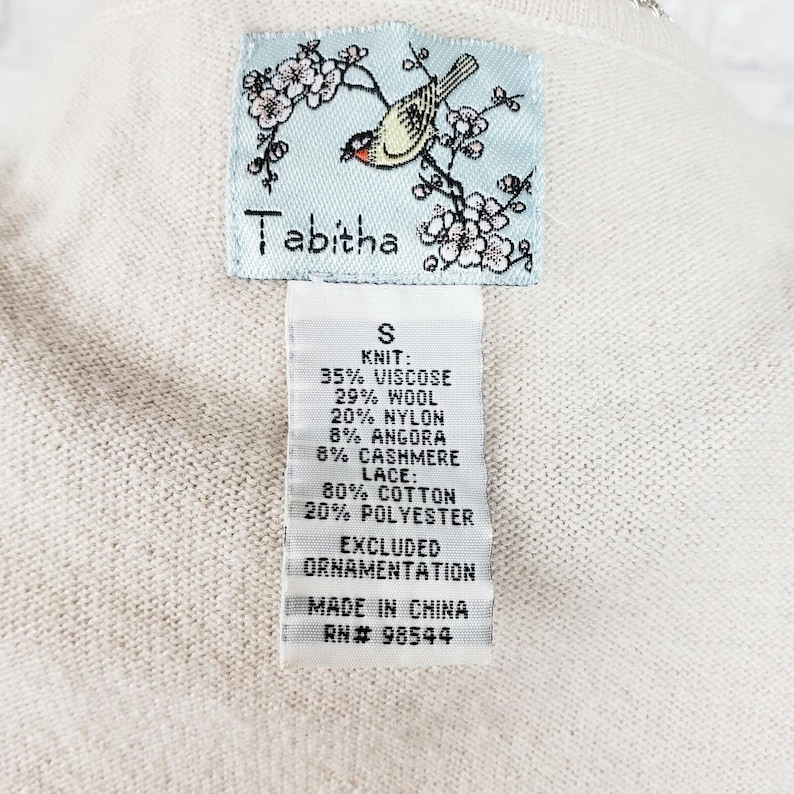 Anthropologie Tabitha Sz Mały koronkowy i dzianinowy top z perłowym kołnierzykiem, romantyczny, elegancki zdjęcie 5