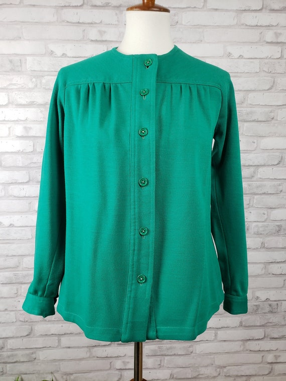 Swing jacket or shacket emerald green wool blend … - image 1