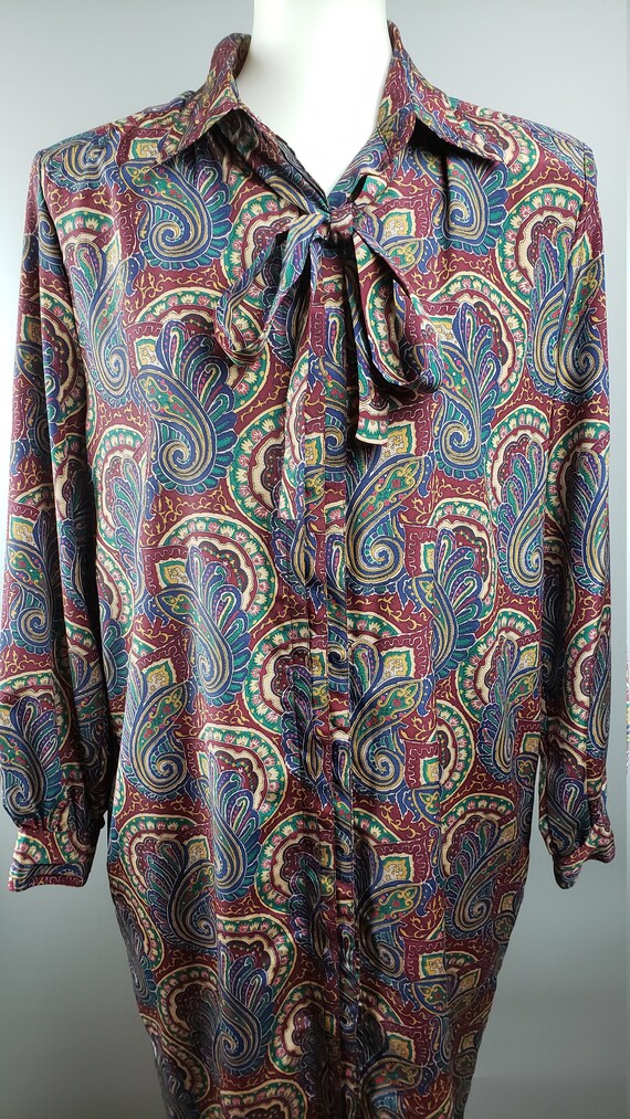 Schraeder Petites shirt dress size 12 paisley pri… - image 7