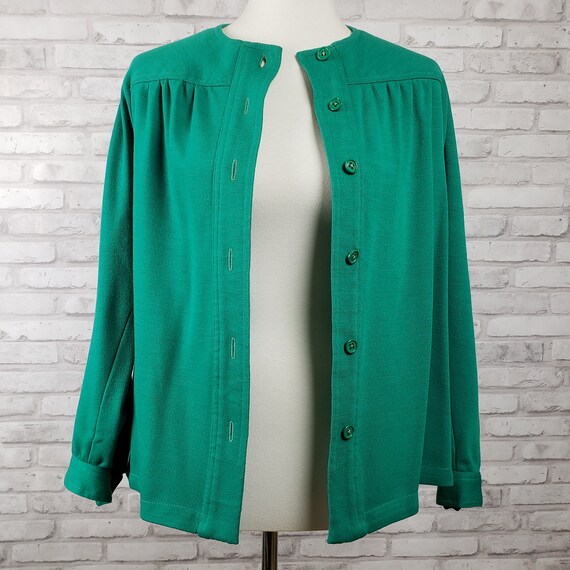 Swing jacket or shacket emerald green wool blend … - image 3