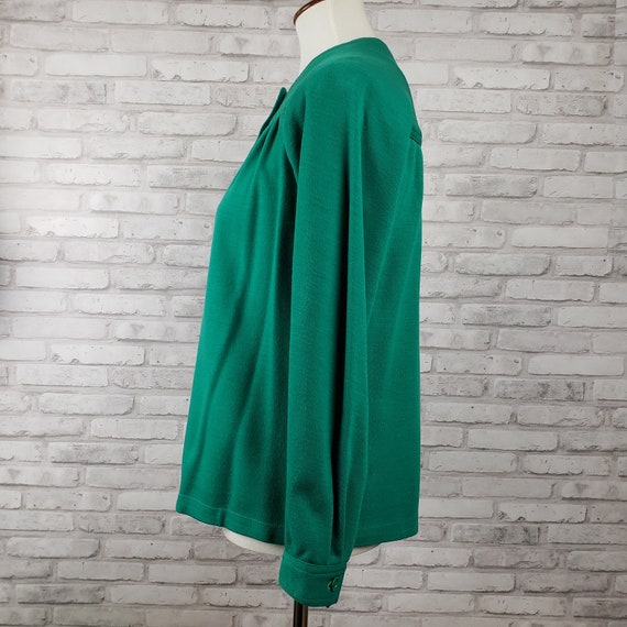 Swing jacket or shacket emerald green wool blend … - image 6