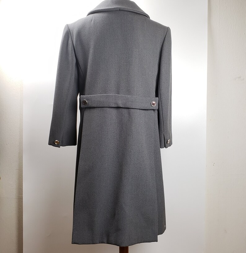 Womens Winter Coat Gray Wool Harve Benard Military Style Etsy