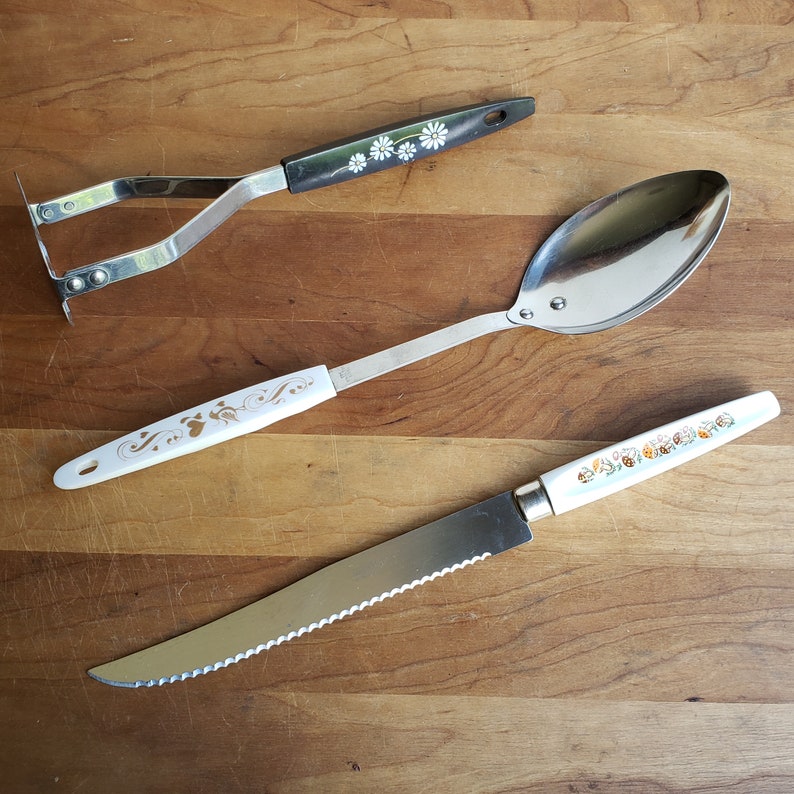 Vintage Plastic Handle Kitchen Utensils Mccoy Stoneware Etsy