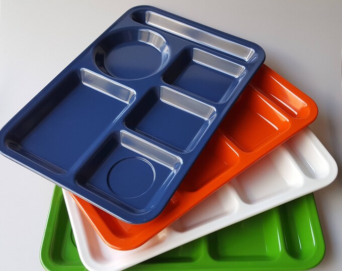Texas Ware Melamine Divided Lunch Trays Cafeteria Trays Set of 4 for