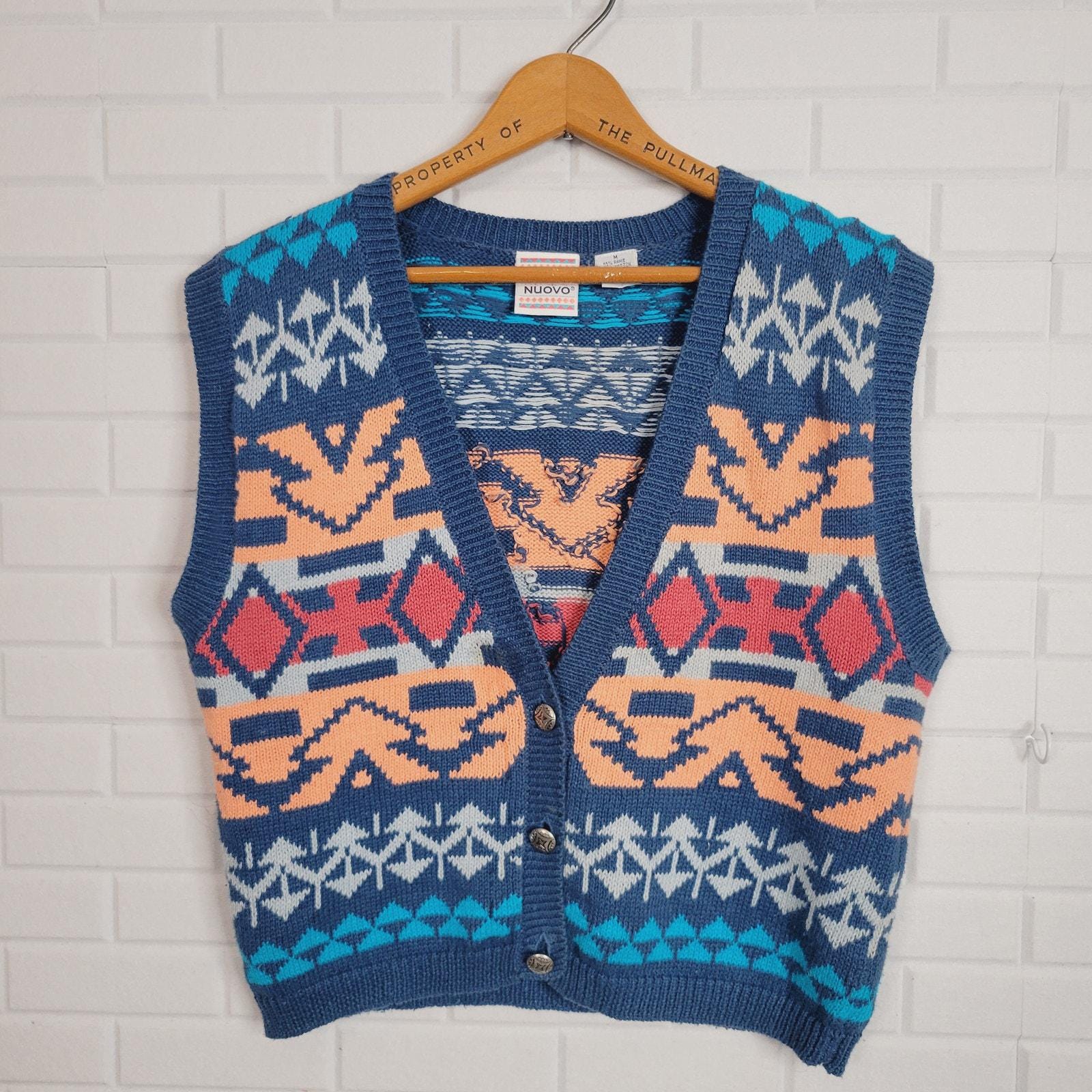 トップス 80s vintage cotton knit design long vest Medium 80s White Cotton Cable Knit Sweater Vest – Flying