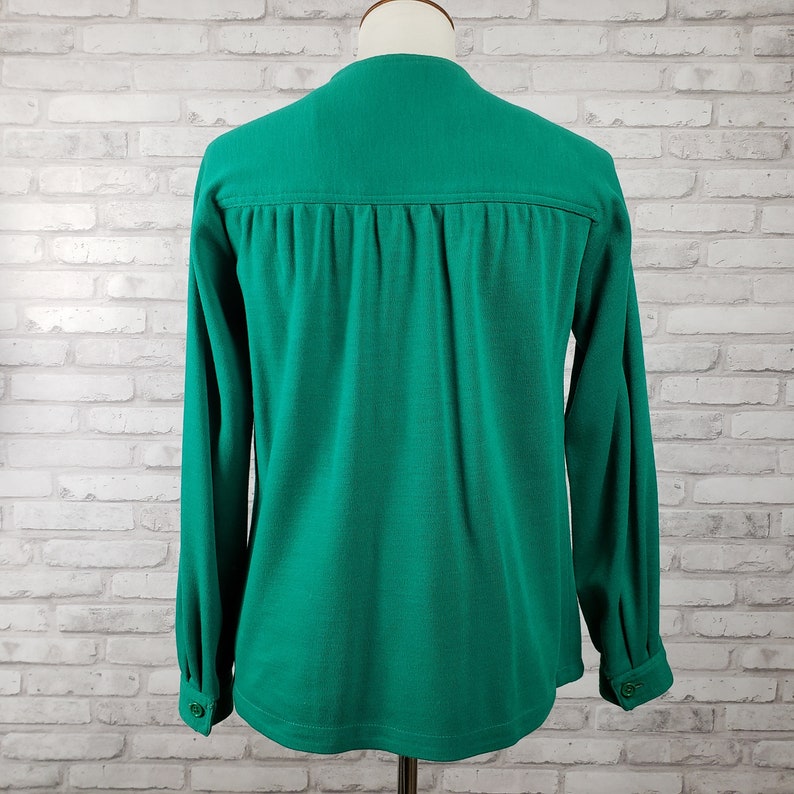 Swing jacket or shacket emerald green wool blend jersey knit, 38-inch bust Joan Leslie for Kasper 1970s image 4