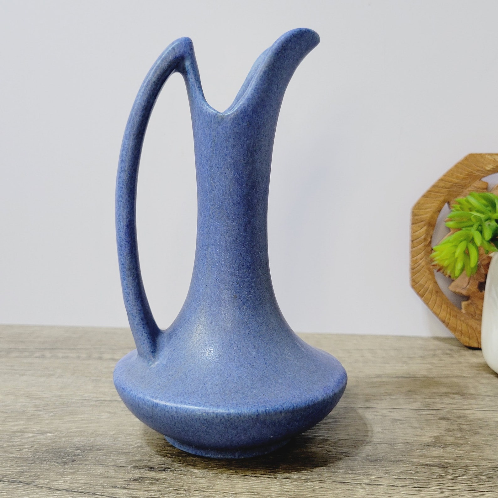 Niloak Pottery Blue Pitcher or Ewer Vase Matte Glaze Vintage Etsy