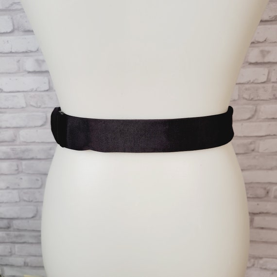 Vintage black braided belt with hook and loop fas… - image 4