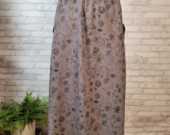 Calvin Klein Classics wool skirt gray Morris style floral print size 4 womens, 1980s vintage