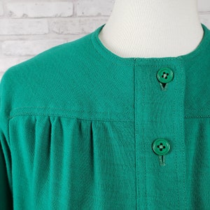 Swing jacket or shacket emerald green wool blend jersey knit, 38-inch bust Joan Leslie for Kasper 1970s image 2