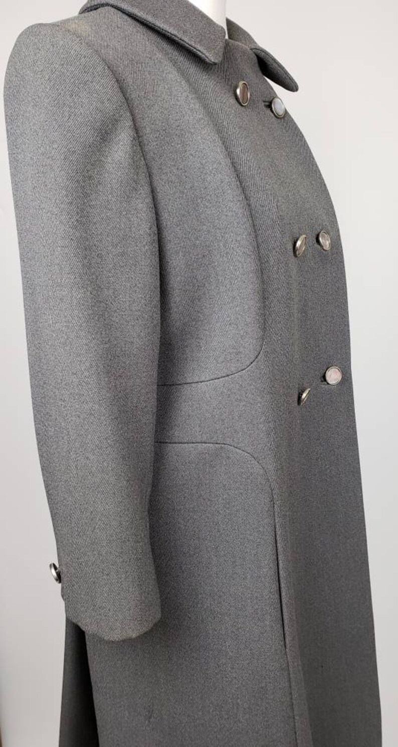 Womens Winter Coat Gray Wool Harve Benard Military Style Etsy