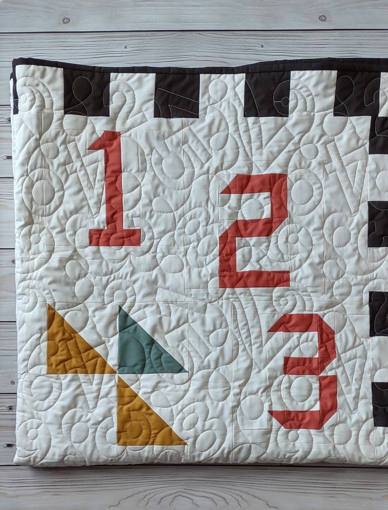 Monthly Milestone Quilt Baby's First Year Growth Quilt Numbers Blanket