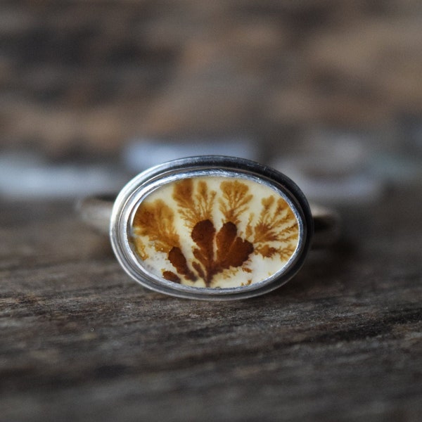 RESTOCKED! Choose Your Stone Dendritic Agate Ring, Sterling Silver, Natural Stone, Rustic Silver Jewelry