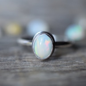 Choose Your Stone Sterling Silver Opal Ring, Ethiopian Opal, Natural Stone