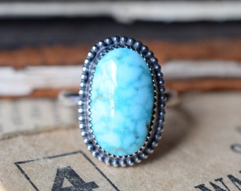 Sterling Silver Turquoise Ring, Turquoise Mountain Turquoise, Size 9 1/4