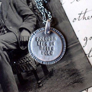 Sterling Silver Quote Necklace, Robert Frost Quote, Inspirational Jewelry, Graduation Gift