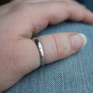 Simple Silver Ring Band, Hammered Stacking Ring, Thumb Ring
