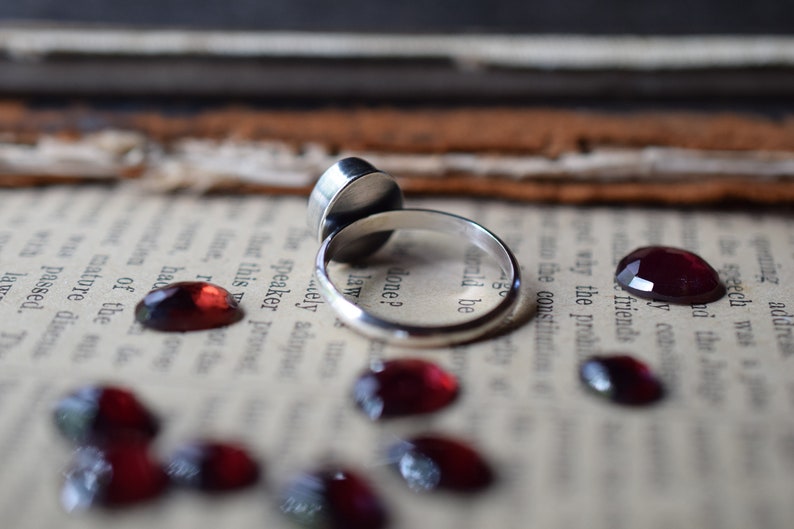 New Stones Choose Your Stone, Sterling Silver Garnet Ring, Rose Cut Stones, January Birthstone image 5