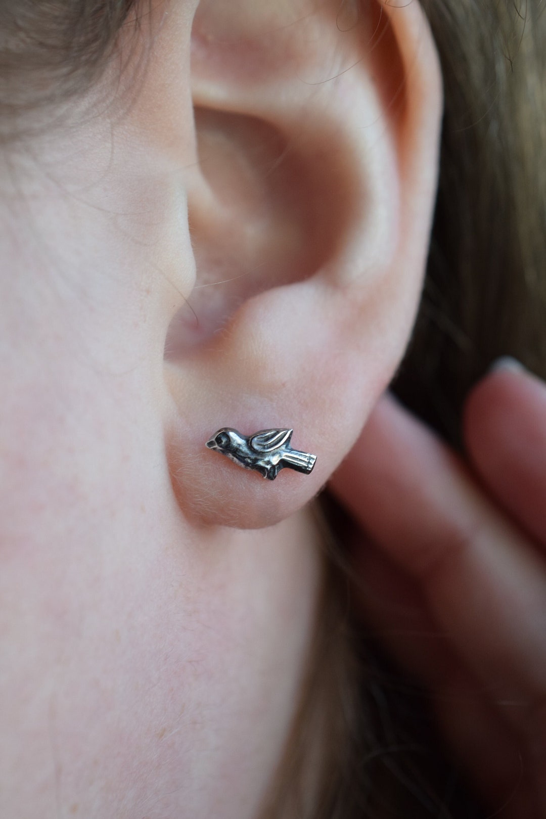 Cute Tiny Bird and Branch Stud Earring Animal Jewelry Birthday Gifts S120