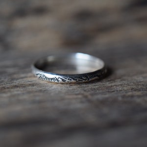 Sunrise Sunset Ring, Stamped Stacking Ring, Sterling Silver, Celestial Ring image 3