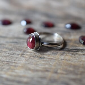 New Stones Choose Your Stone, Sterling Silver Garnet Ring, Rose Cut Stones, January Birthstone image 2