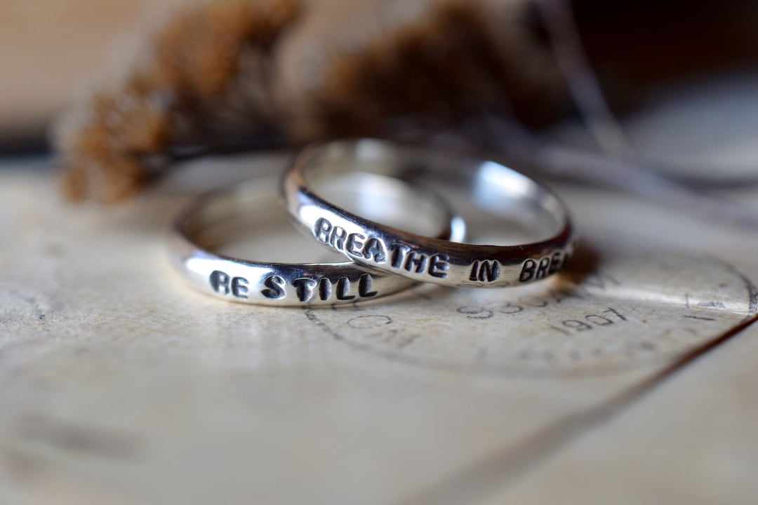 Ring Motivation Stamped Affirmation Ring, Sterling Silver, Inspirational Jewelry ...